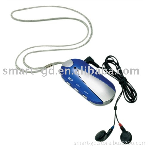 fm auto scan radio with lanyard